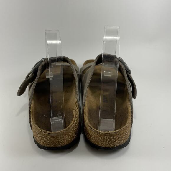 Birkenstock Arizona Slide Sandals Women Size 38 US 7-7.5 Gray Leather Soft FB - Picture 5 of 10